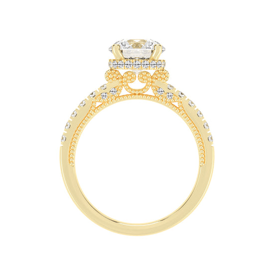 Univia Round Cut Engagement Lab Diamond Ring