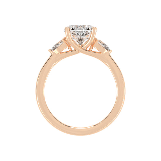 Trillara Heart Cut Three Stone Lab Diamond Ring