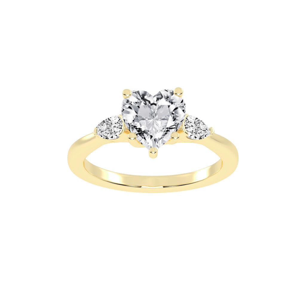 Trillara Heart Cut Three Stone Lab Diamond Ring