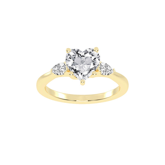 Trillara Heart Cut Three Stone Lab Diamond Ring