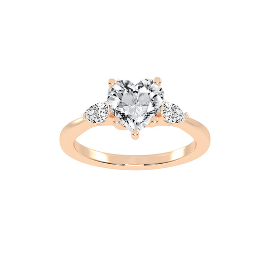 Trillara Heart Cut Three Stone Lab Diamond Ring