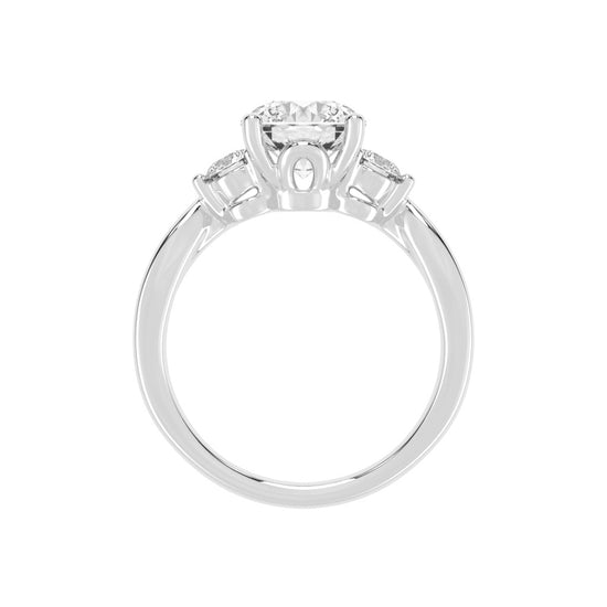 Treviana Four Prong Round Cut Three Stone Lab Diamond Ring