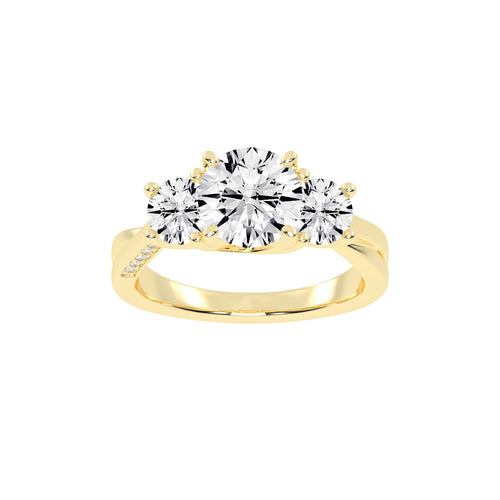Triariel Round Cut Three Stone Lab Diamond Ring