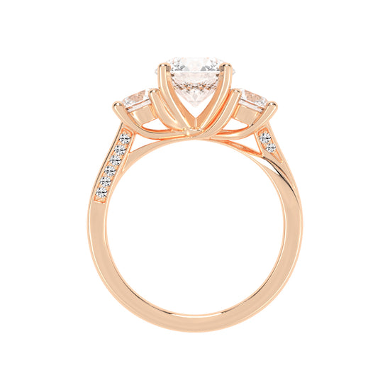 Triariel Round Cut Three Stone Lab Diamond Ring