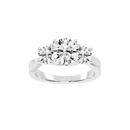 Triariel Round Cut Three Stone Lab Diamond Ring