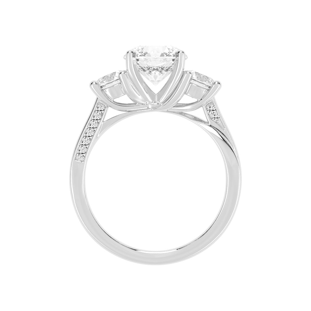 Triariel Round Cut Three Stone Lab Diamond Ring