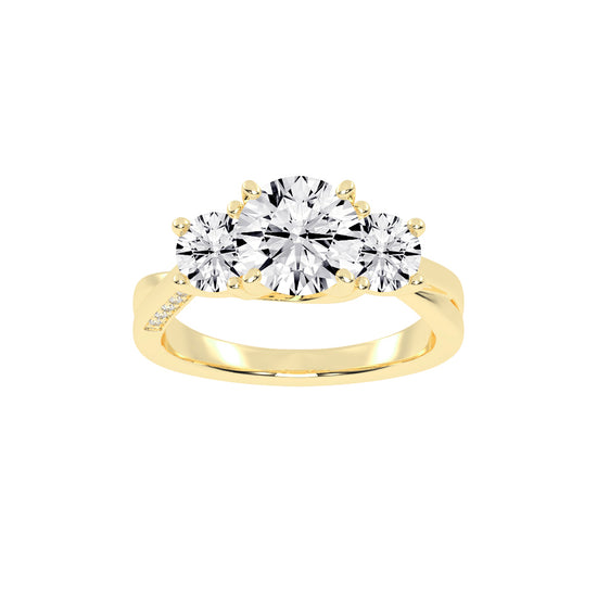 Triariel Round Cut Three Stone Lab Diamond Ring