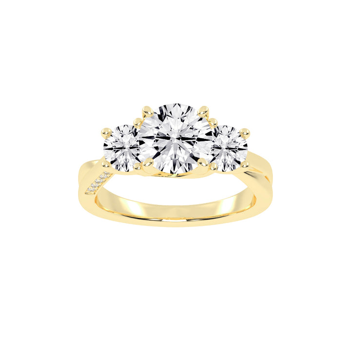 Triariel Round Cut Three Stone Lab Diamond Ring