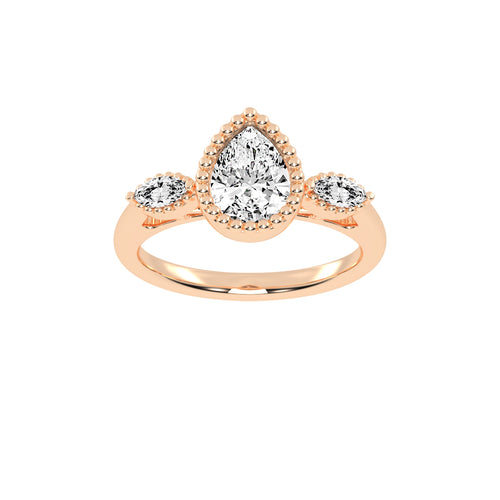 Halicara Pear Cut Halo Lab Diamond Ring