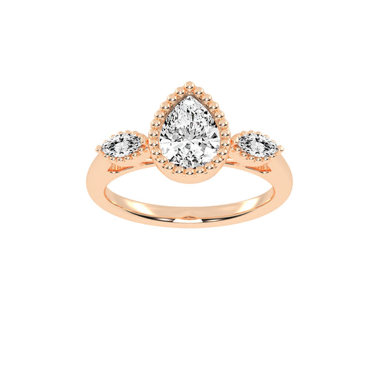 Halicara Pear Cut Halo Lab Diamond Ring