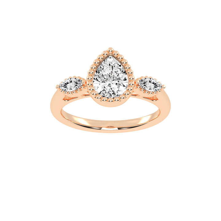 Halicara Pear Cut Halo Lab Diamond Ring