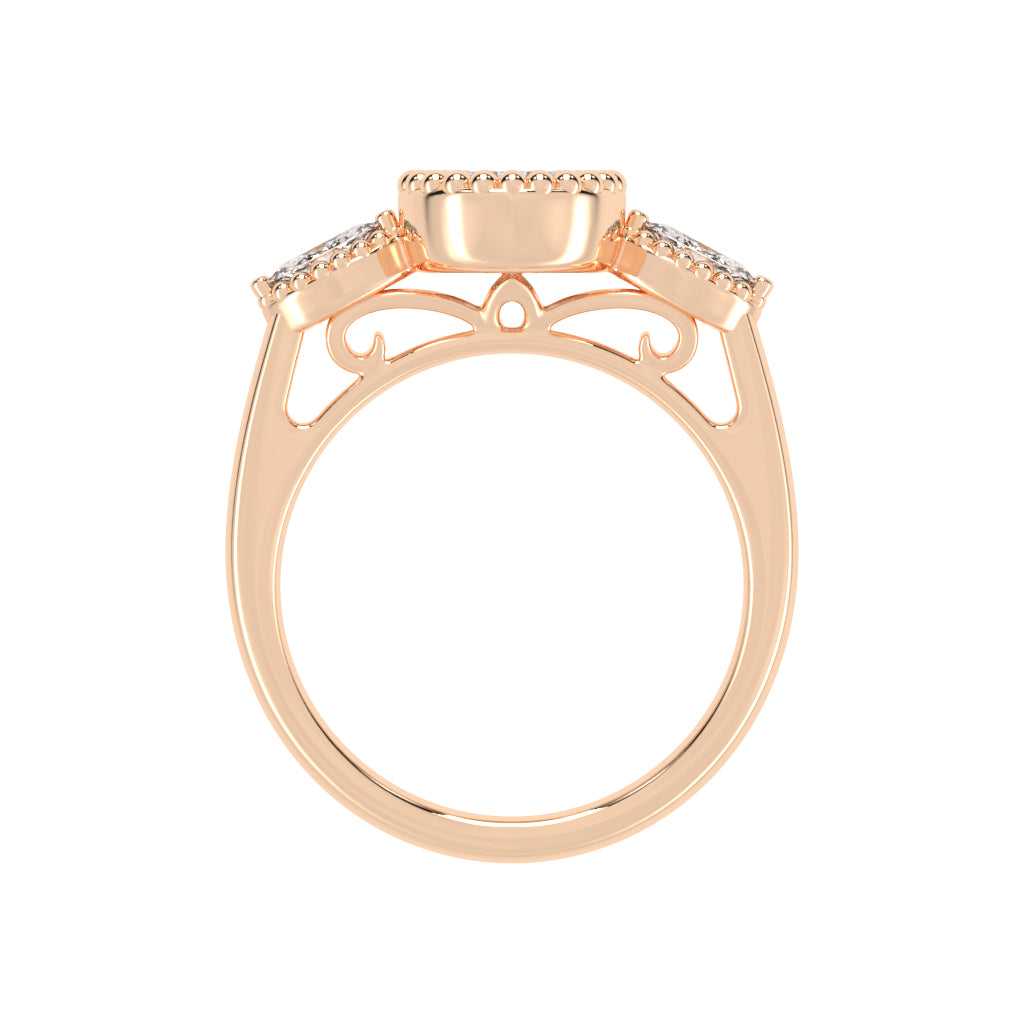 Halicara Pear Cut Halo Lab Diamond Ring