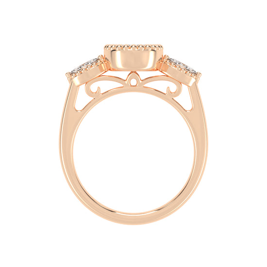 Halicara Pear Cut Halo Lab Diamond Ring
