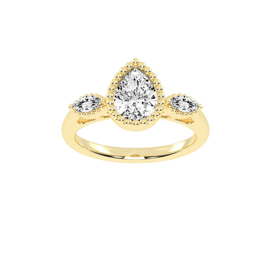 Halicara Pear Cut Halo Lab Diamond Ring