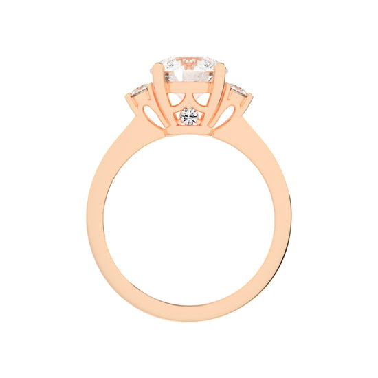 Solendria Two Head Round Cut Lab Diamond Ring