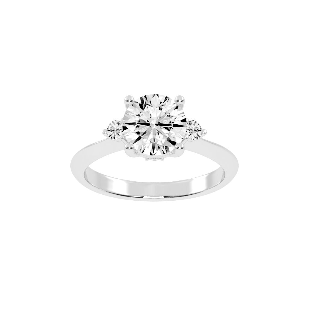 Solendria Two Head Round Cut Lab Diamond Ring