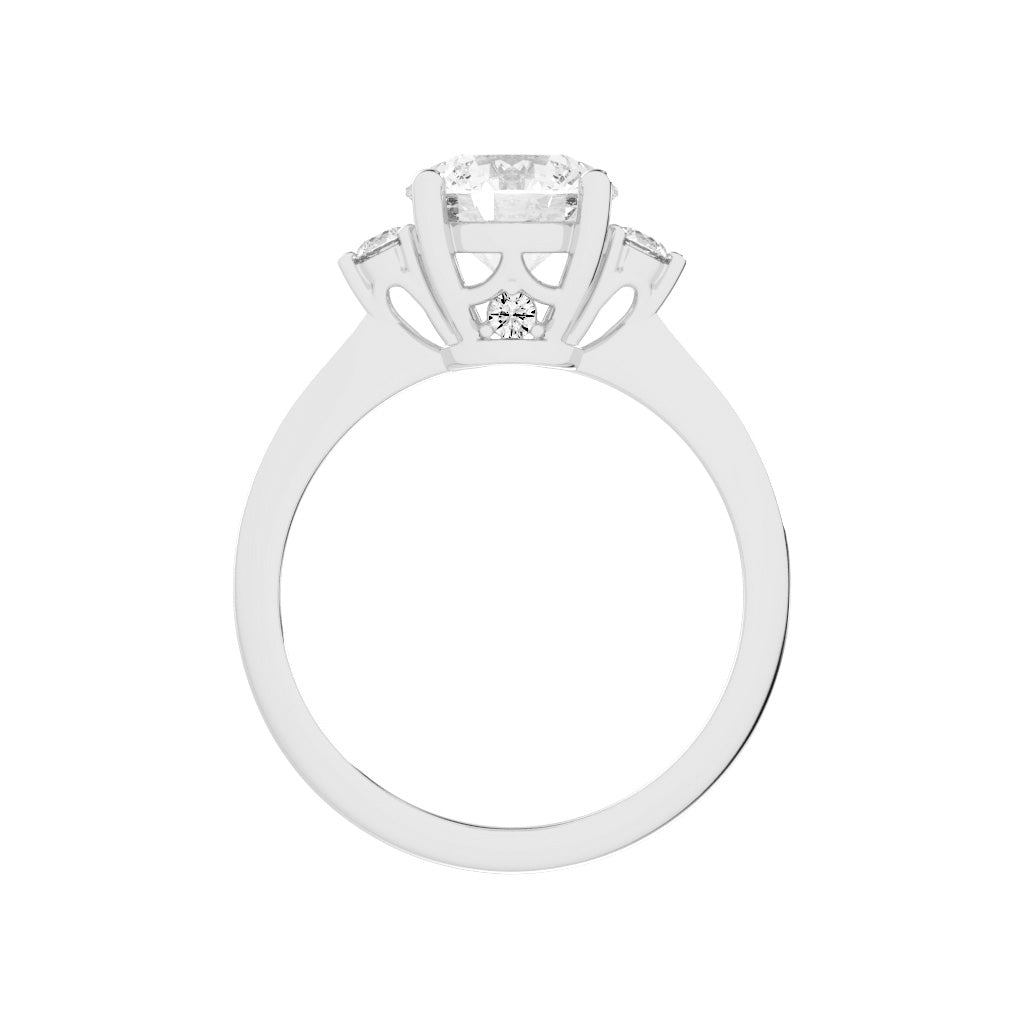 Solendria Two Head Round Cut Lab Diamond Ring