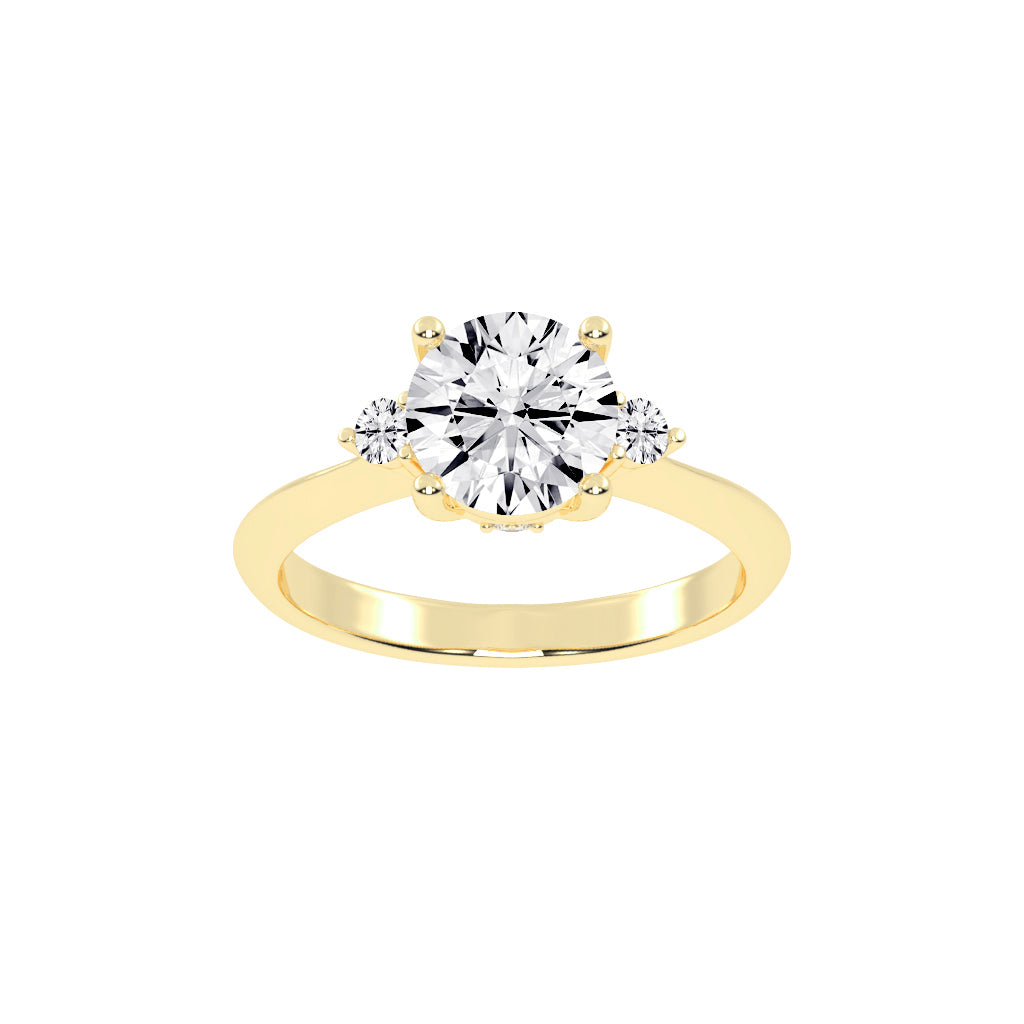 Solendria Two Head Round Cut Lab Diamond Ring