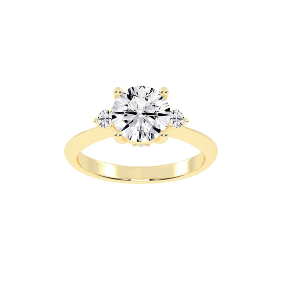 Solendria Two Head Round Cut Lab Diamond Ring