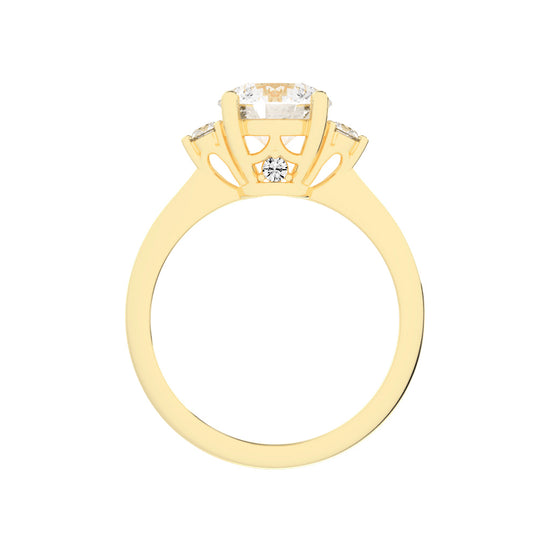 Solendria Two Head Round Cut Lab Diamond Ring