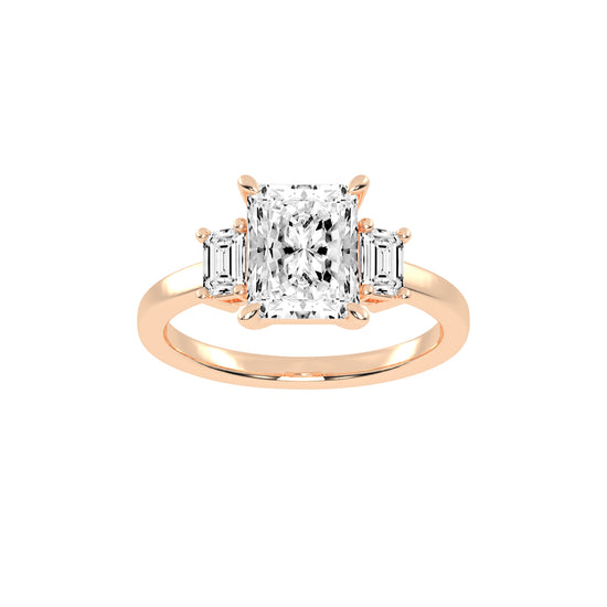 Trilia Petite Claw Radiant Cut Lab Diamond Ring