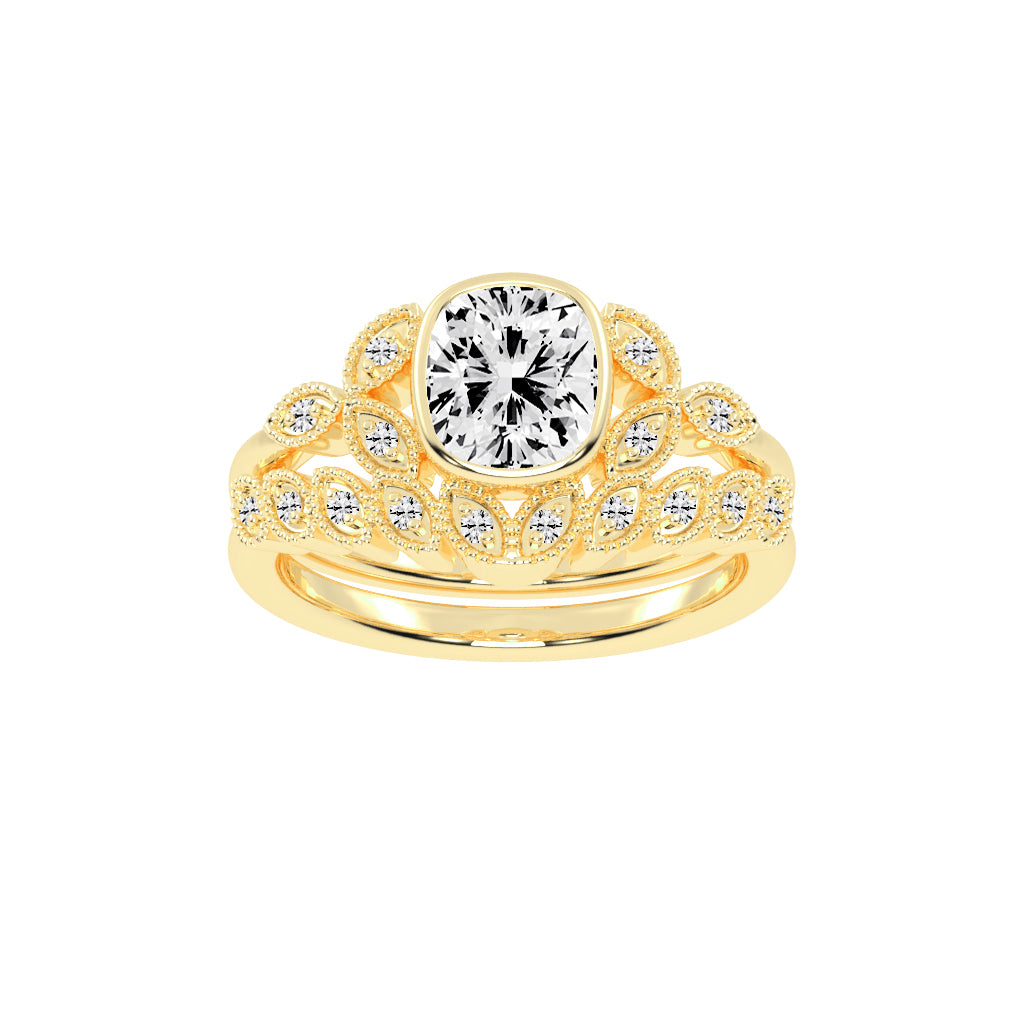 Sidia Cushion Cut Side Stone Lab Diamond Ring