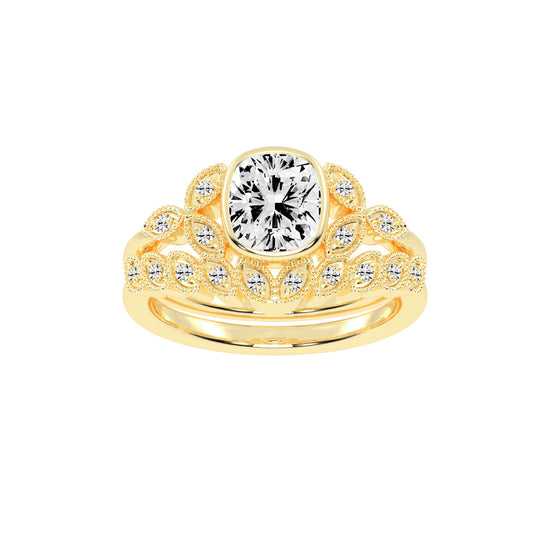 Sidia Cushion Cut Side Stone Lab Diamond Ring