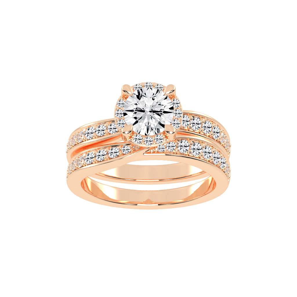 Halivana Petite Claw Round Cut Halo Lab Diamond Ring