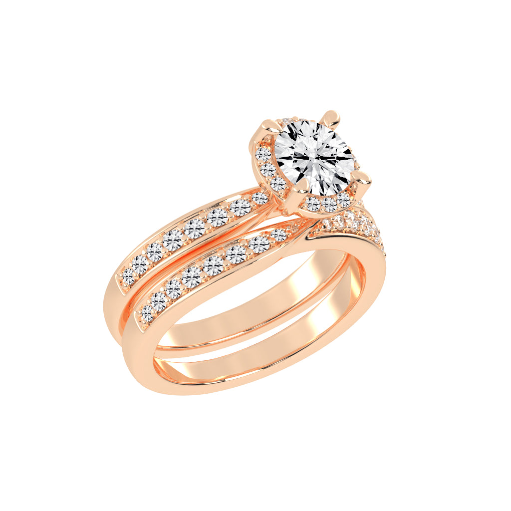 Halivana Petite Claw Round Cut Halo Lab Diamond Ring