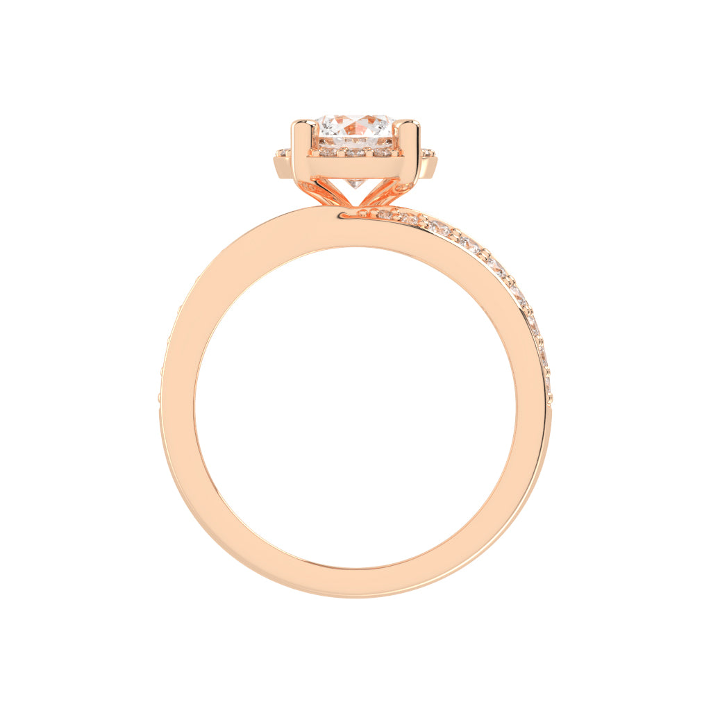 Halivana Petite Claw Round Cut Halo Lab Diamond Ring