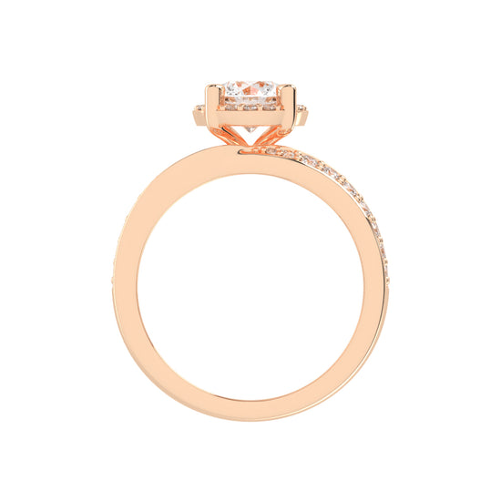 Halivana Petite Claw Round Cut Halo Lab Diamond Ring