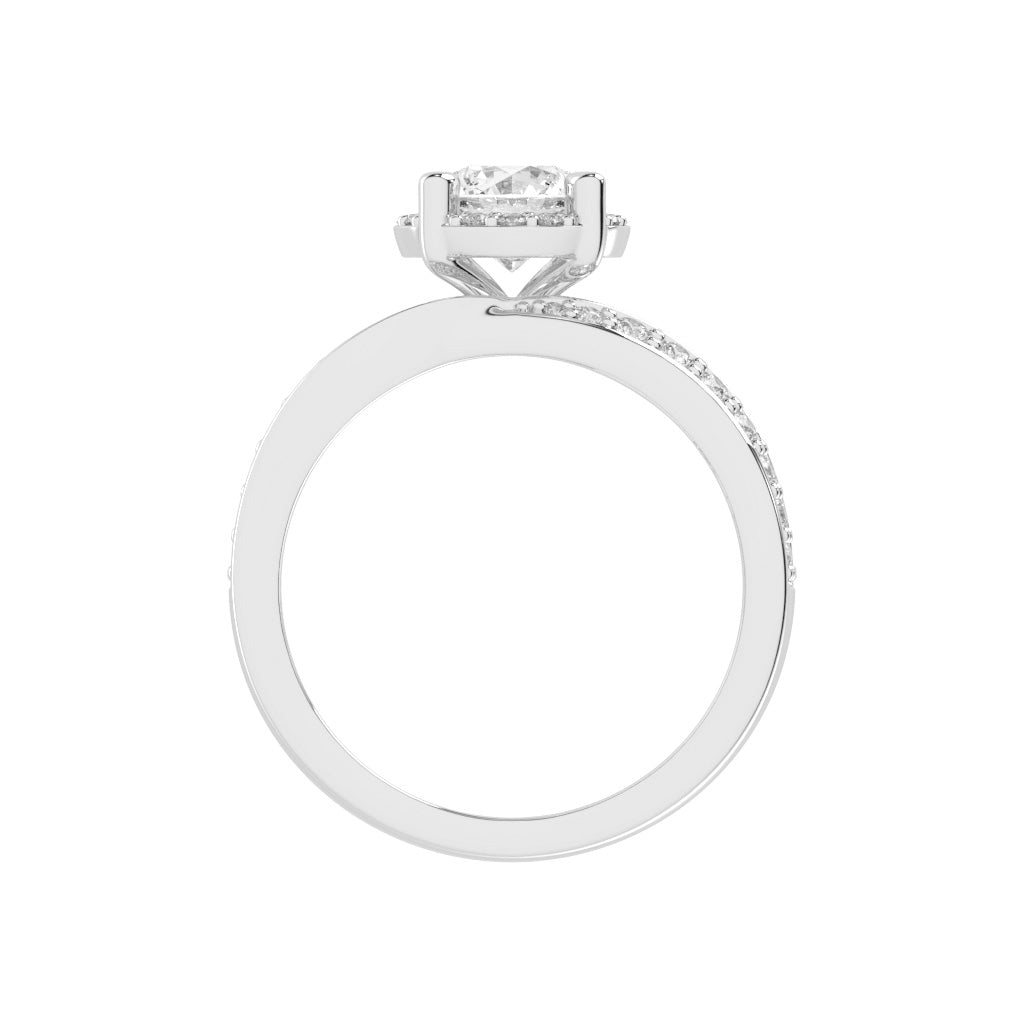 Halivana Petite Claw Round Cut Halo Lab Diamond Ring