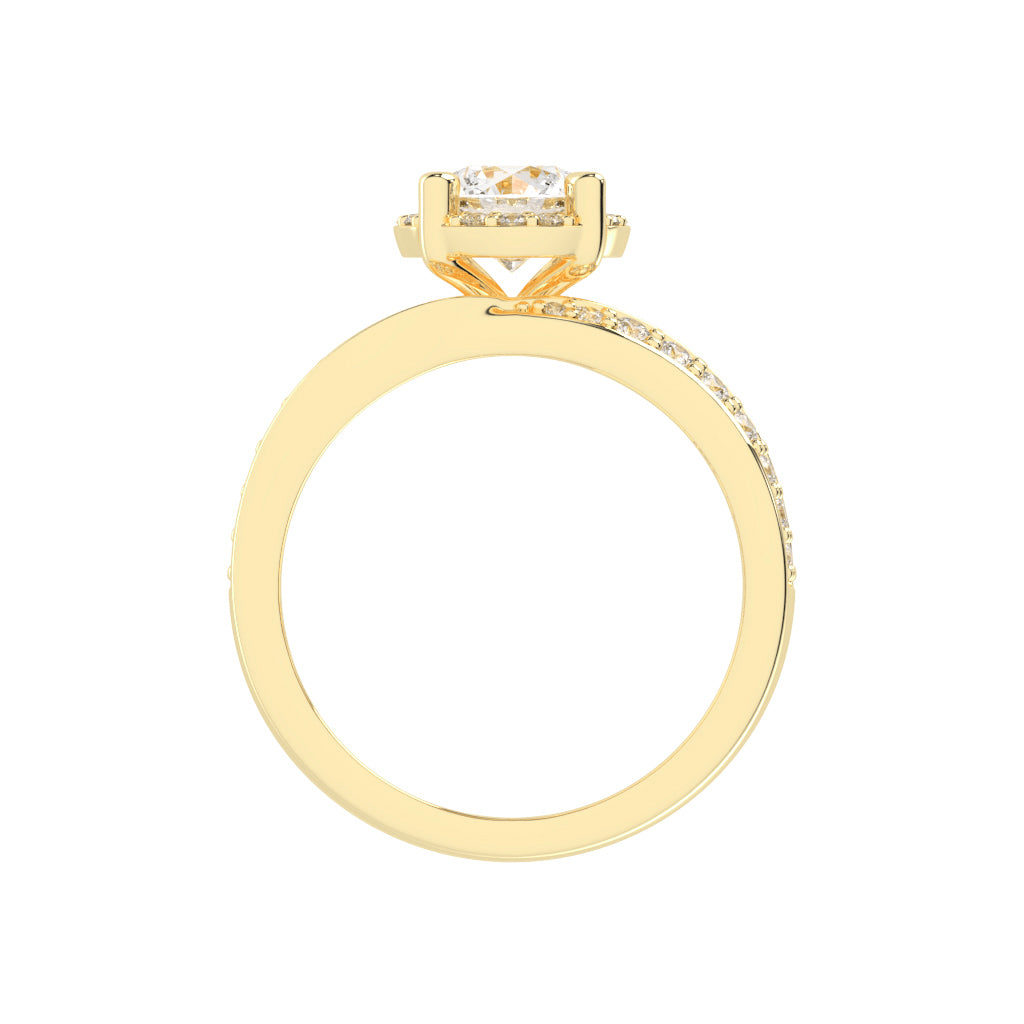 Halivana Petite Claw Round Cut Halo Lab Diamond Ring