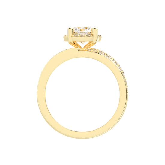 Halivana Petite Claw Round Cut Halo Lab Diamond Ring