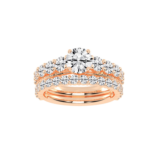 Aurestra Two Band Round Cut Classic Lab Diamond Ring