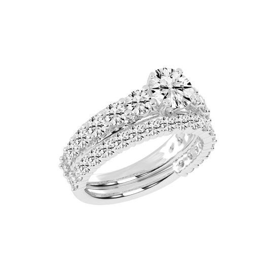 Aurestra Two Band Round Cut Classic Lab Diamond Ring