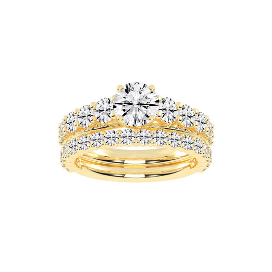 Aurestra Two Band Round Cut Classic Lab Diamond Ring