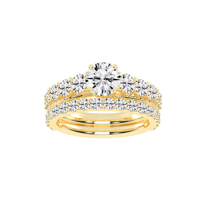 Aurestra Two Band Round Cut Classic Lab Diamond Ring