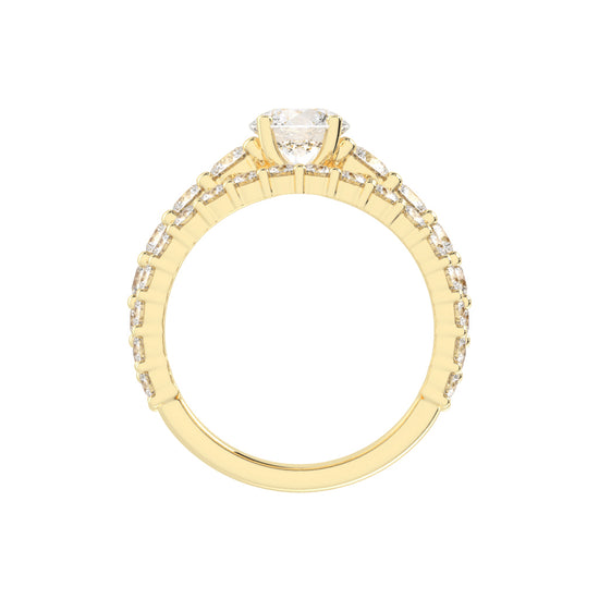 Aurestra Two Band Round Cut Classic Lab Diamond Ring