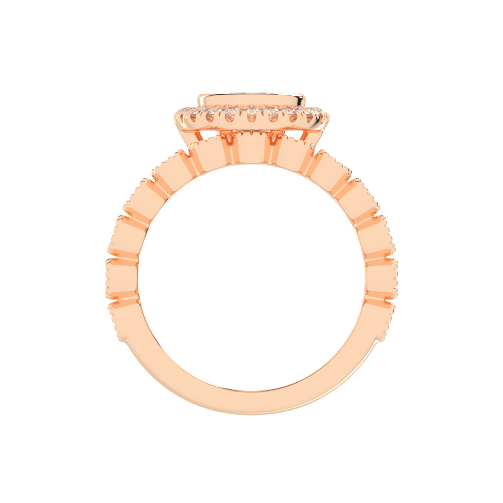 Halidelle Bezelset Pear Cut Halo Lab Diamond Ring