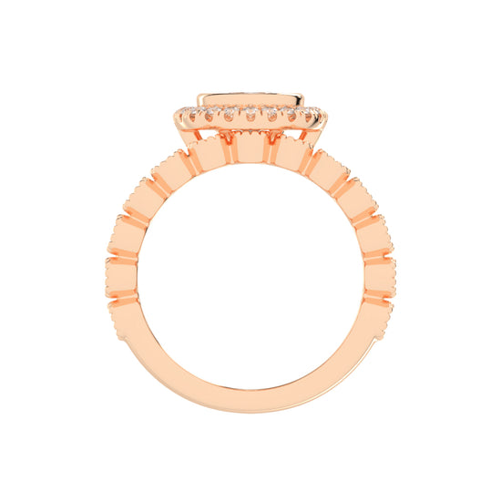 Halidelle Bezelset Pear Cut Halo Lab Diamond Ring