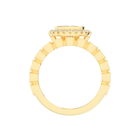 Halidelle Bezelset Pear Cut Halo Lab Diamond Ring