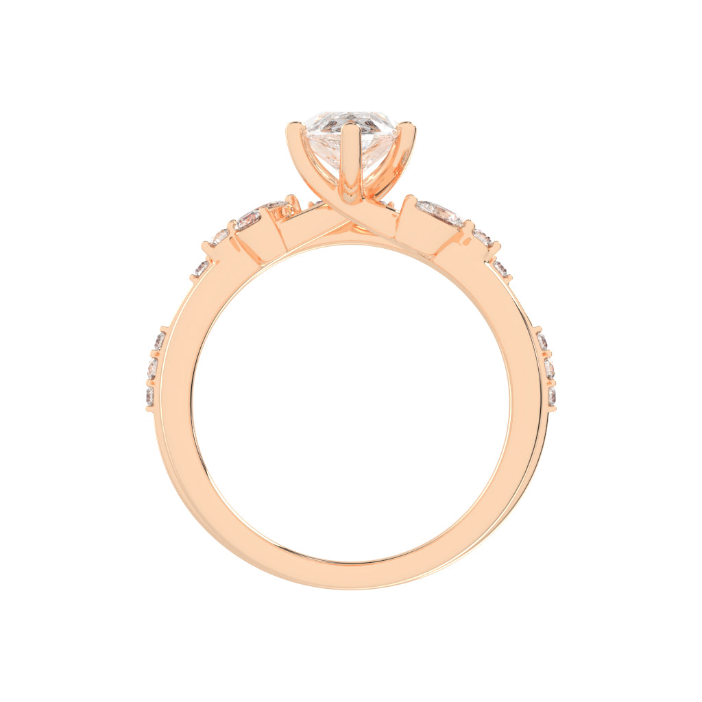 Glissara Two Band Marquise Cut Classic Lab Diamond Ring