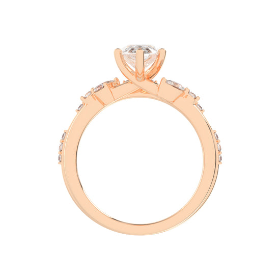 Glissara Two Band Marquise Cut Classic Lab Diamond Ring