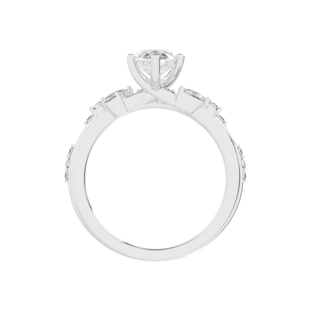 Glissara Two Band Marquise Cut Classic Lab Diamond Ring