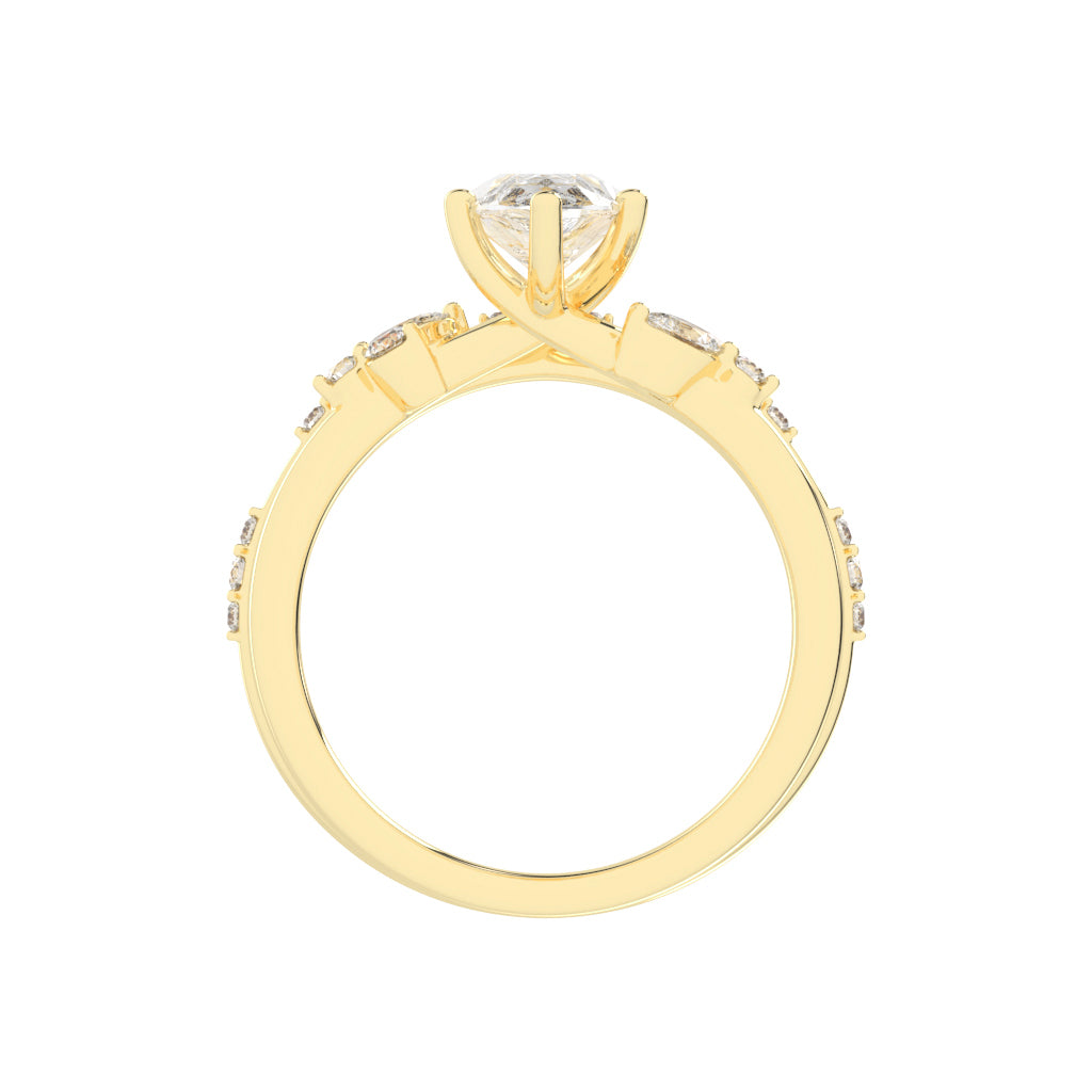 Glissara Two Band Marquise Cut Classic Lab Diamond Ring
