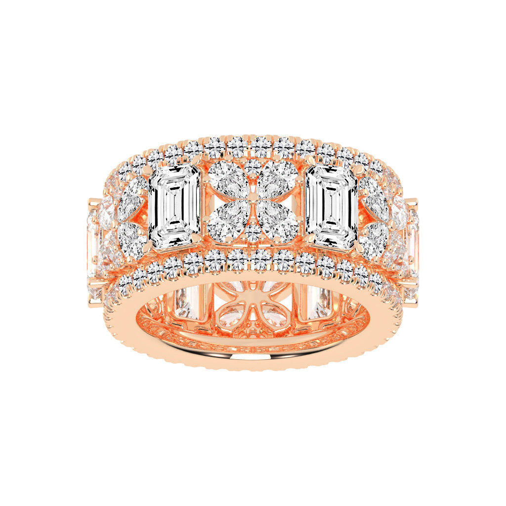 Valena Emerald Cut Eternity Lab Diamond Ring