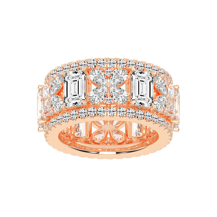 Valena Emerald Cut Eternity Lab Diamond Ring