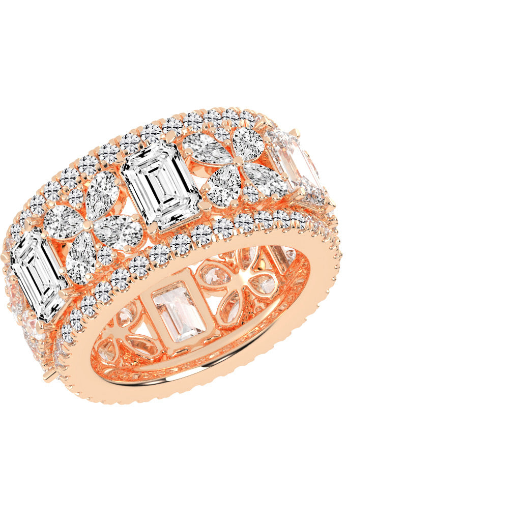 Valena Emerald Cut Eternity Lab Diamond Ring