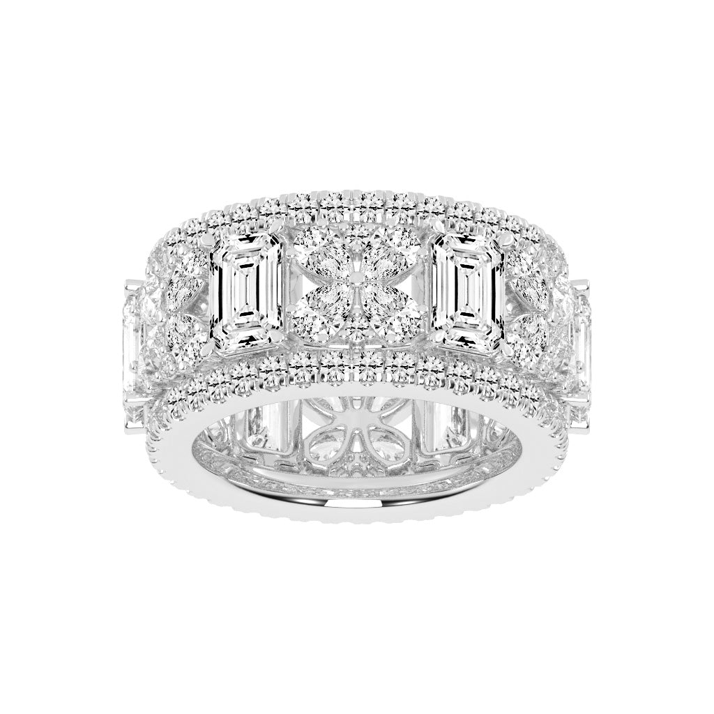 Valena Emerald Cut Eternity Lab Diamond Ring